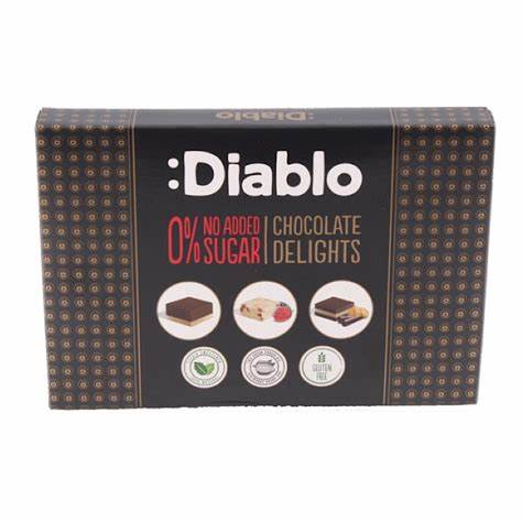 Diablo 0% Added Sugar Chocolate Box with Stevia 115g April dated