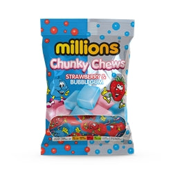 Millions Chunky Chews Strawberry & Bubblegum 120g