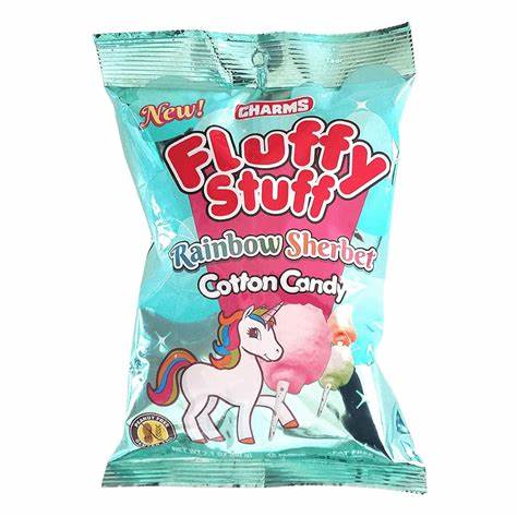 Charms Fluffy Stuff Cotton Candy Rainbow Sherbet