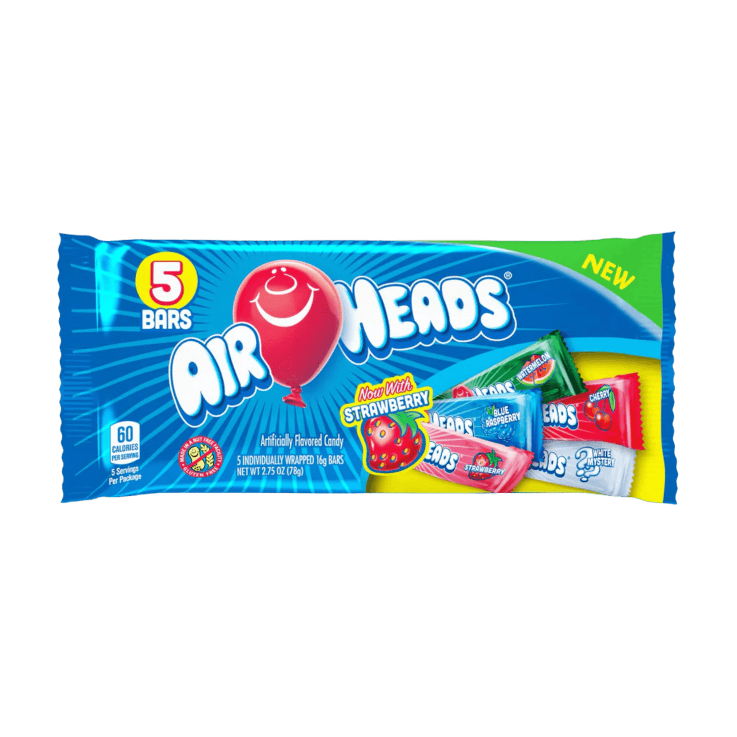 Airheads | Assorted Flavours 5 Bar Pack (78g) - Taffy - Scran.ie