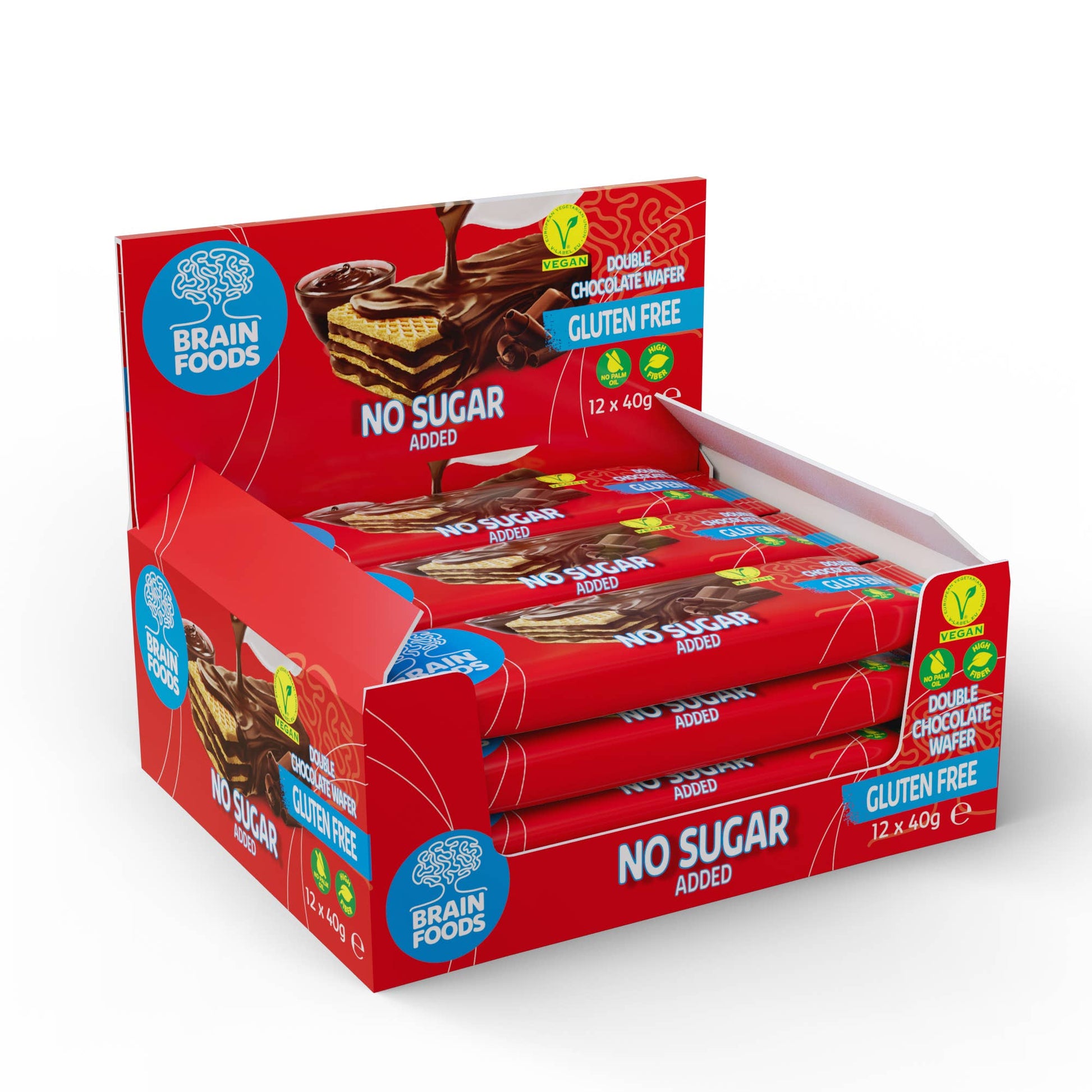 Brain Foods | No Added Sugar Double Chocolate Wafer - Cookies - Scran.ie