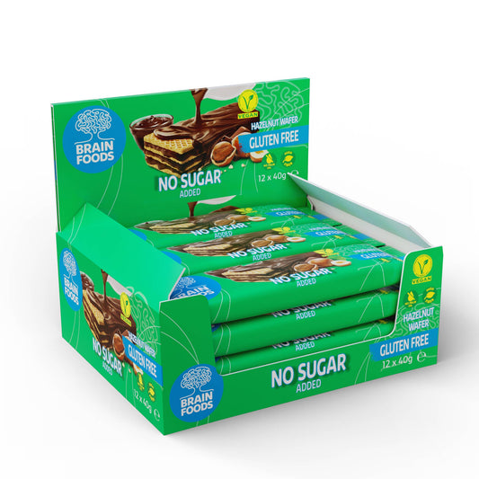 Brain Foods | No Added Sugar Hazelnut Creme Wafer - Sugar Free - Scran.ie