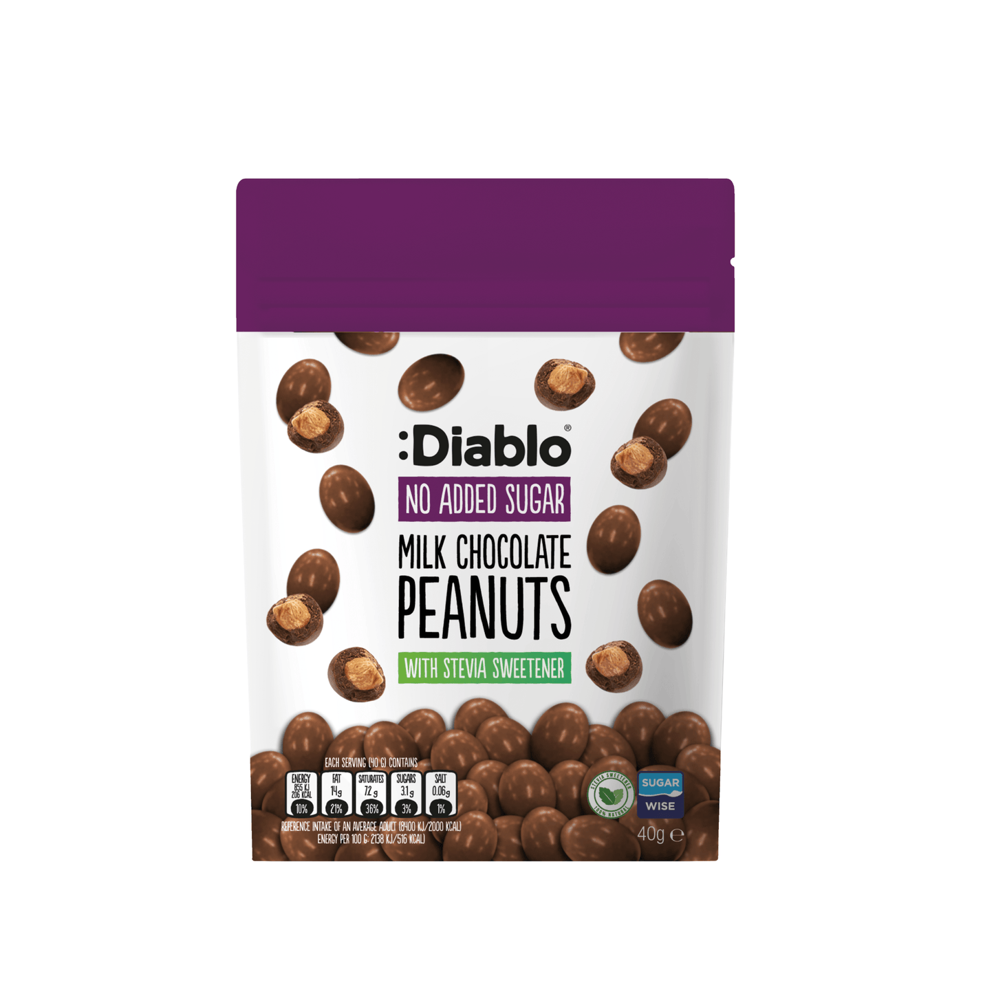 Diablo | No Added Milk Sugar Chocolate Peanut - Sugar Free - Scran.ie