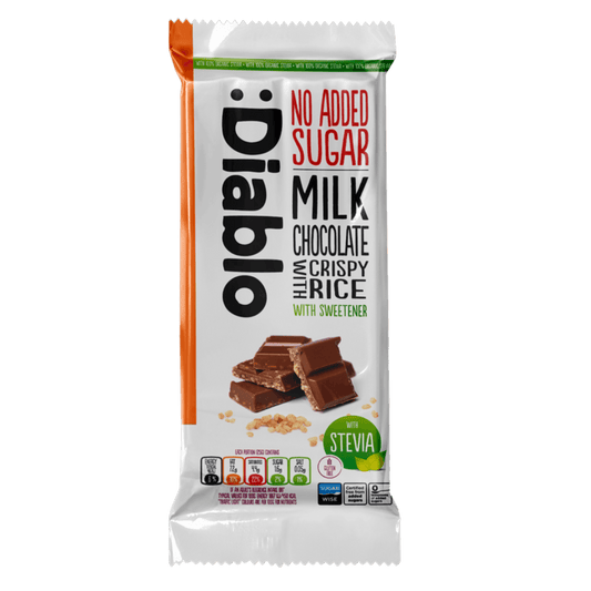 :Diablo | Stevia Milk Chocolate with Crispy Rice (75g) - Scran.ie