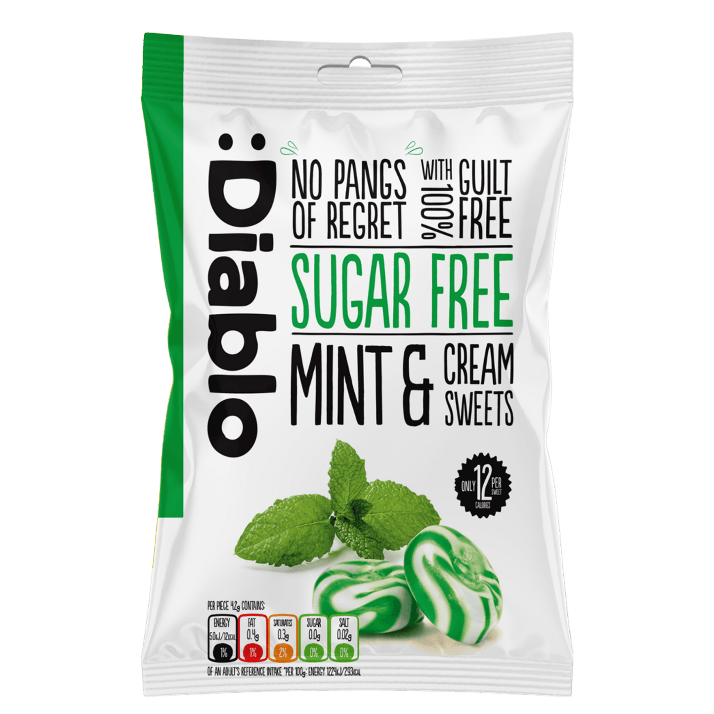 Diablo | Sugar Free Mint & Cream Candy (75g) - Candy & Chocolate - Scran.ie