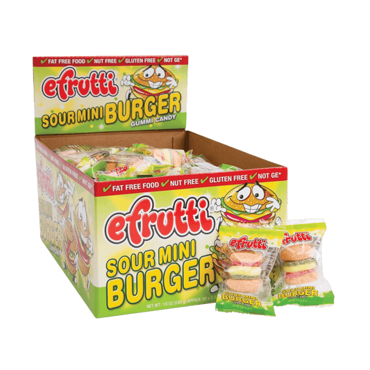 eFrutti | Gummi Sour Mini Burgers (9g) - Gummi Candy - Scran.ie