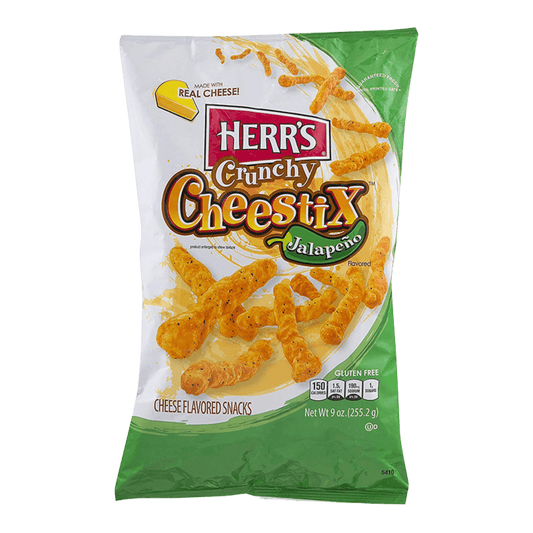 Herr's | Jalapeno Crunchy Cheestix(255g) - Cheese Puffs - Scran.ie